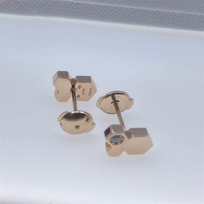 [⭐Aura]BEE LOVE PINK GOLD DIAMOND EARRINGS