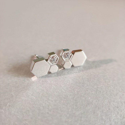 [⭐Aura]BEE LOVE SILVER DIAMOND EARRINGS