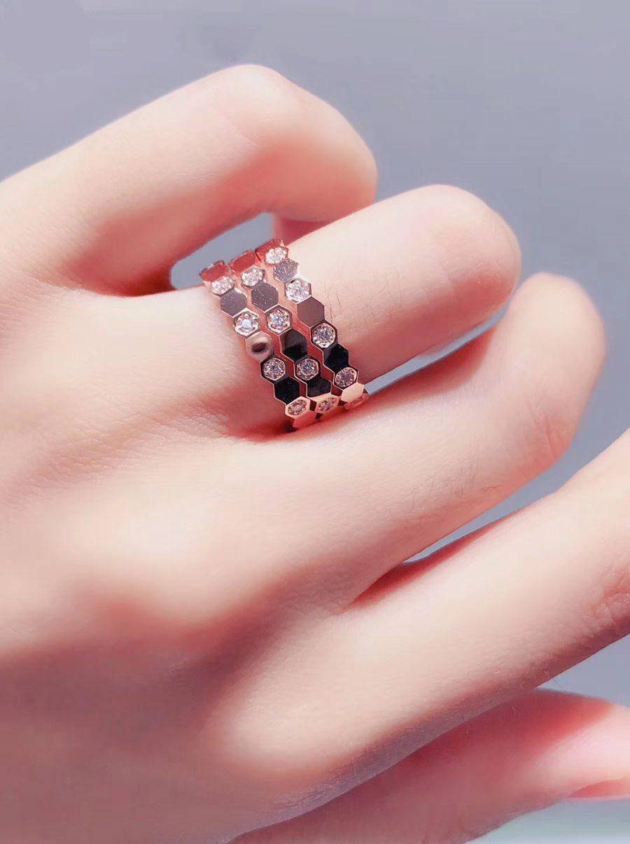 [⭐Aura]BEE LOVE RING PINK GOLD DIAMOND