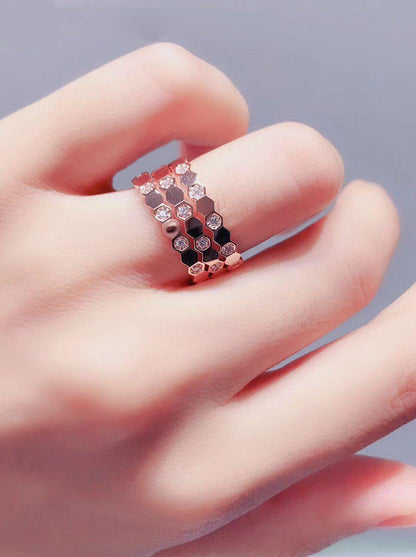 [⭐Aura]BEE LOVE RING PINK GOLD DIAMOND