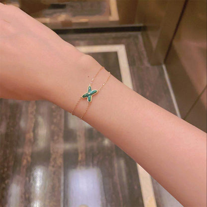 [⭐Aura]JEUX BRACELET MALACHITE PINK GOLD 1 DIAMOND