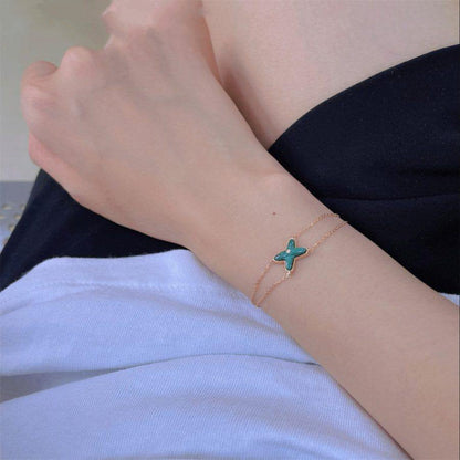 [⭐Aura]JEUX BRACELET MALACHITE PINK GOLD 1 DIAMOND