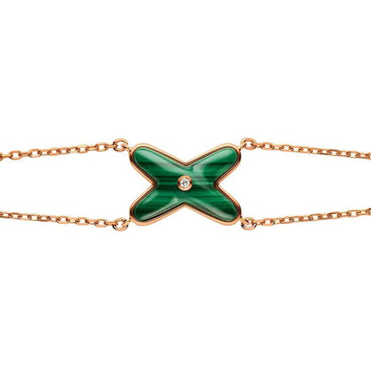 [⭐Aura]JEUX BRACELET MALACHITE PINK GOLD 1 DIAMOND