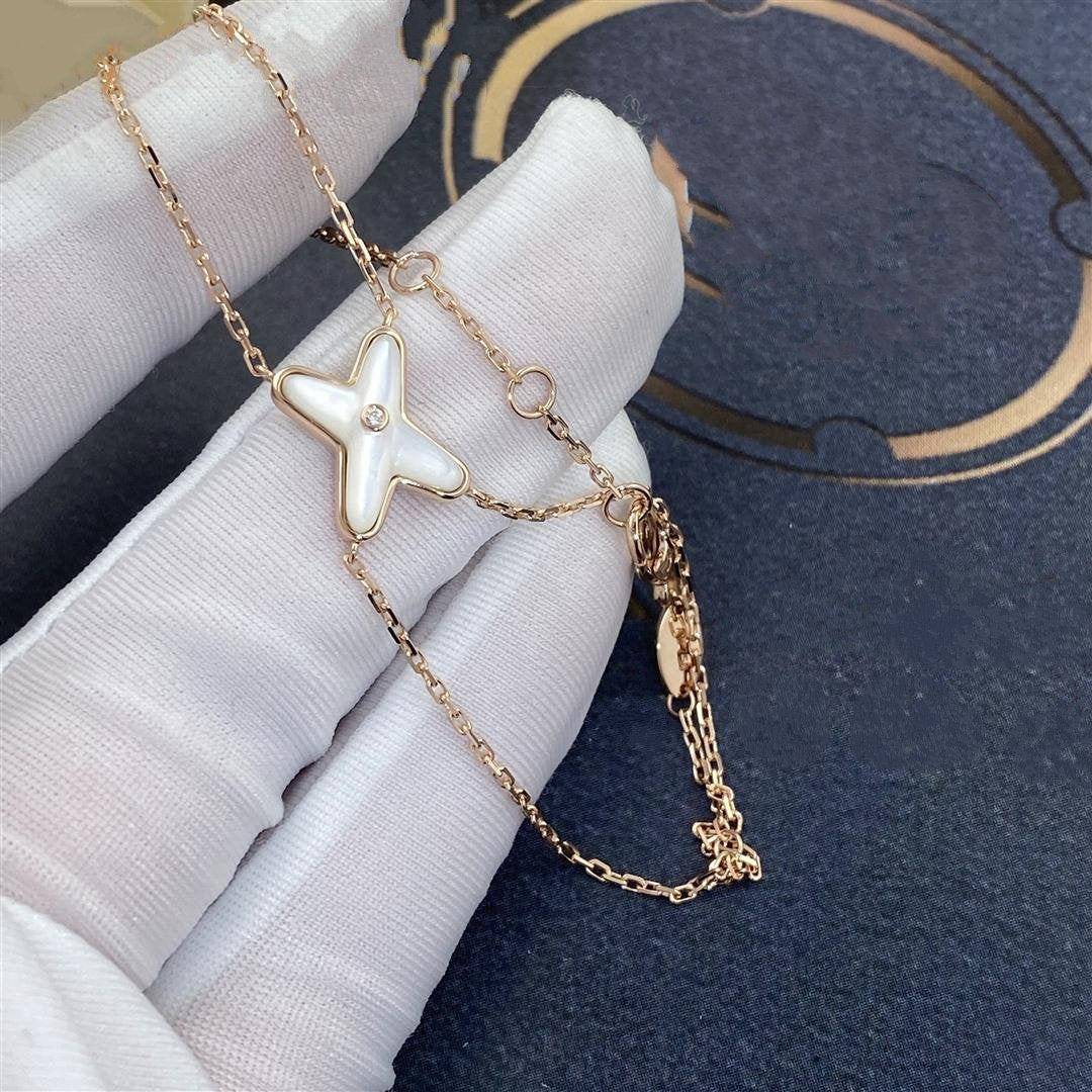 [⭐Aura]JEUX BRACELET WHITE MOP PINK GOLD 1 DIAMOND
