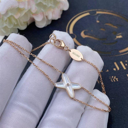 [⭐Aura]JEUX BRACELET WHITE MOP PINK GOLD 1 DIAMOND