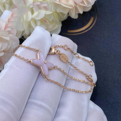 [⭐Aura]JEUX BRACELET PINK MOP PINK GOLD 1 DIAMOND