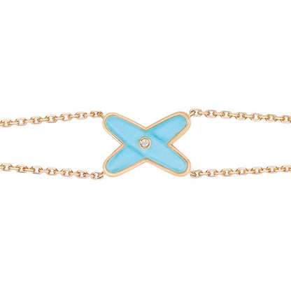 [⭐Aura]JEUX BRACELET TURQUOISE PINK GOLD 1 DIAMOND