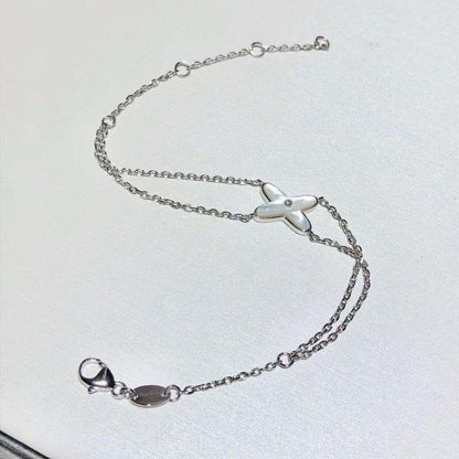 [⭐Aura]JEUX BRACELET WHITE MOP SILVER 1 DIAMOND