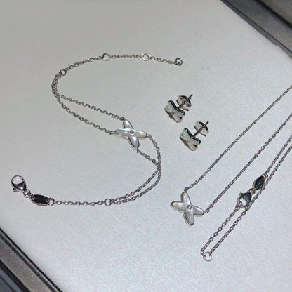 [⭐Aura]JEUX BRACELET WHITE MOP SILVER 1 DIAMOND