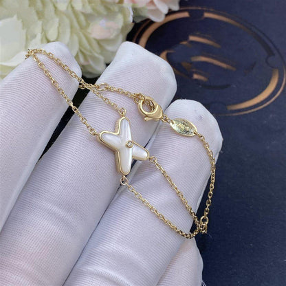 [⭐Aura]JEUX BRACELET WHITE MOP GOLD 1 DIAMOND