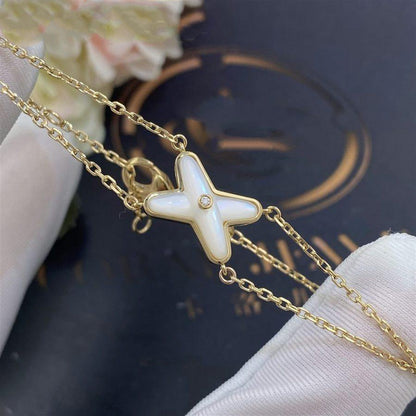 [⭐Aura]JEUX BRACELET WHITE MOP GOLD 1 DIAMOND