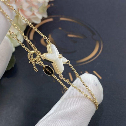[⭐Aura]JEUX BRACELET WHITE MOP GOLD 1 DIAMOND