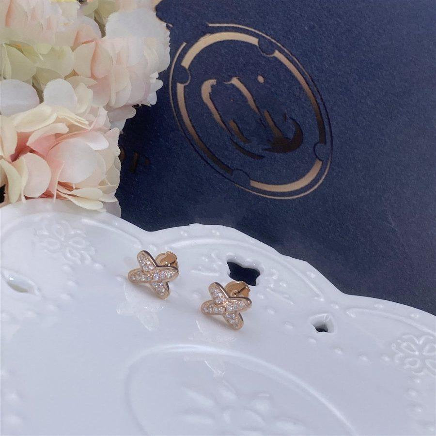 [⭐Aura]JEUX DE PINK GOLD DIAMOND EARRINGS