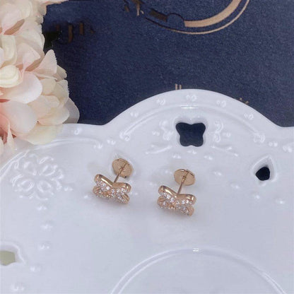 [⭐Aura]JEUX DE PINK GOLD DIAMOND EARRINGS