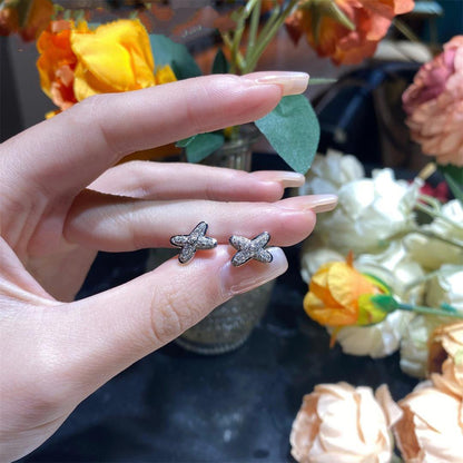 [⭐Aura]JEUX DE SILVER DIAMOND EARRINGS