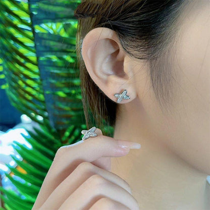 [⭐Aura]JEUX DE SILVER DIAMOND EARRINGS