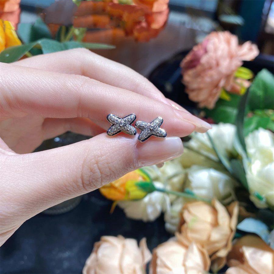 [⭐Aura]JEUX DE SILVER DIAMOND EARRINGS