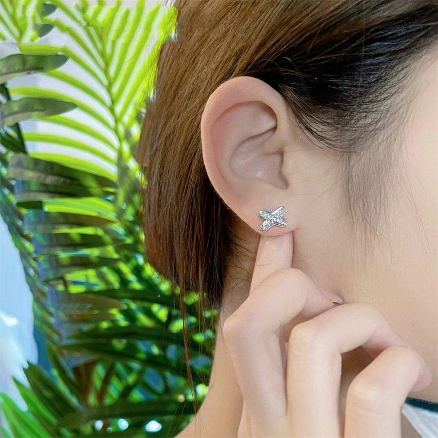 [⭐Aura]JEUX DE SILVER DIAMOND EARRINGS
