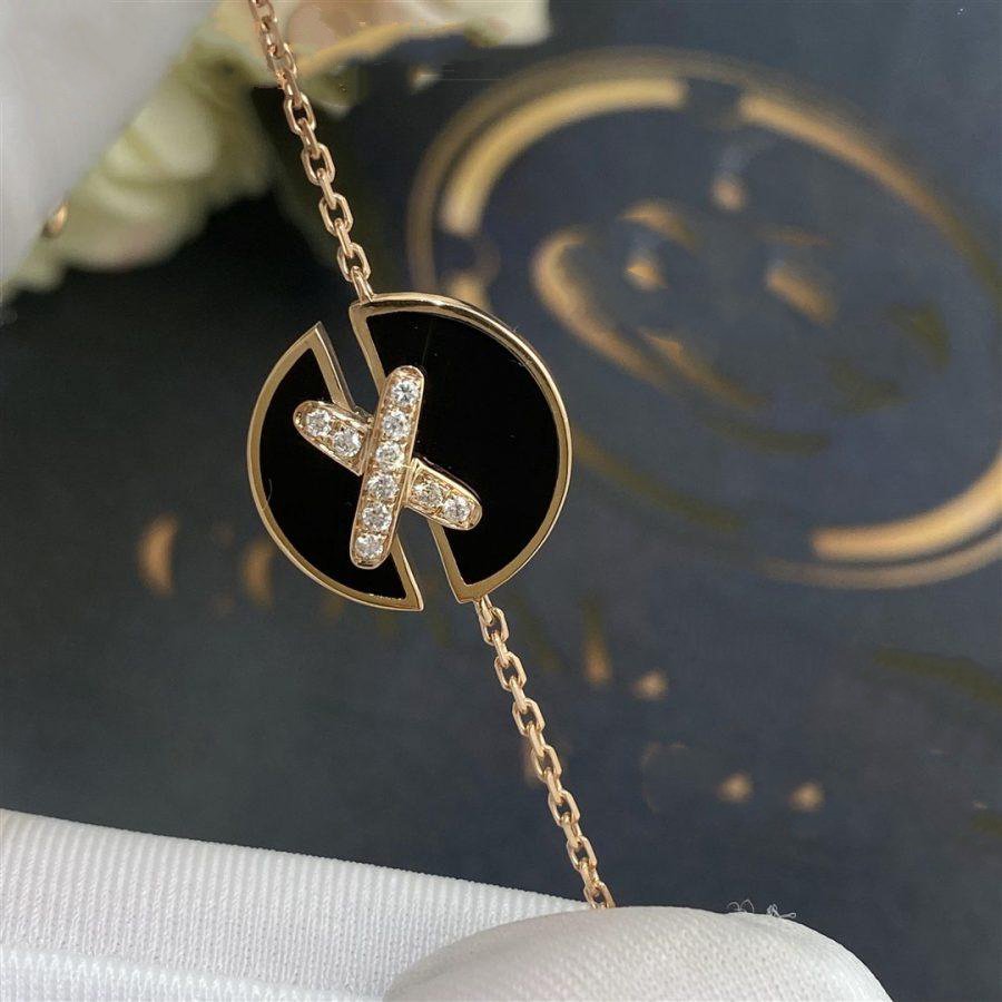 [⭐Aura]JEUX DE BRACELET ONYX PINK GOLD DIAMOND