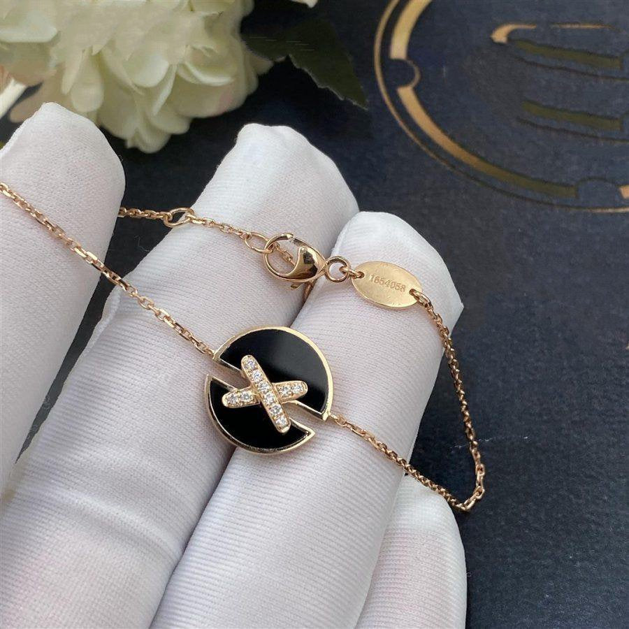[⭐Aura]JEUX DE BRACELET ONYX PINK GOLD DIAMOND