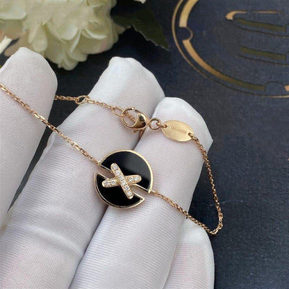 [⭐Aura]JEUX DE BRACELET ONYX PINK GOLD DIAMOND