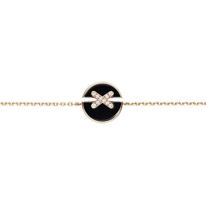 [⭐Aura]JEUX DE BRACELET ONYX PINK GOLD DIAMOND