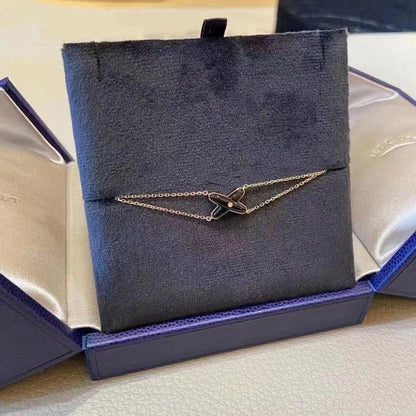 [⭐Aura]JEUX BRACELET ONYX PINK GOLD 1 DIAMOND
