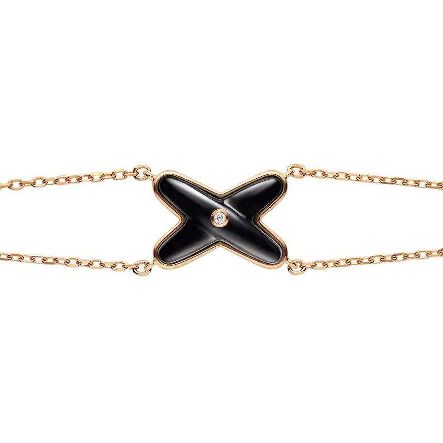 [⭐Aura]JEUX BRACELET ONYX PINK GOLD 1 DIAMOND