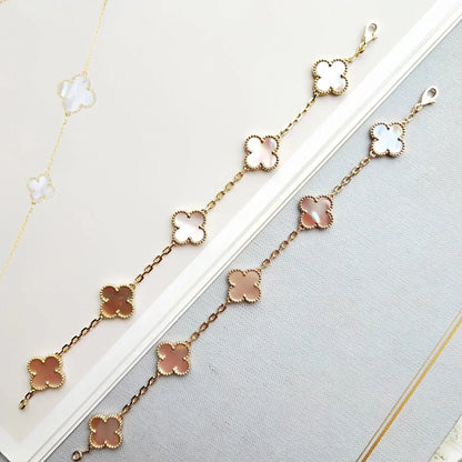 [⭐Aura] CLOVER 5 MOTIFS  PINK MOP BRACELET COLLECTION