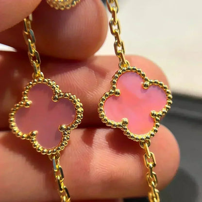 [⭐Aura] CLOVER 5 MOTIFS  PINK MOP BRACELET COLLECTION