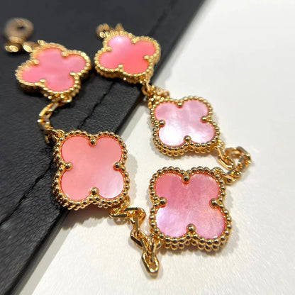 [⭐Aura] CLOVER 5 MOTIFS  PINK MOP BRACELET COLLECTION