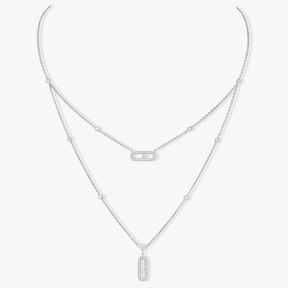 [⭐Aura]MOVE 2 ROW DIAMOND NECKLACE