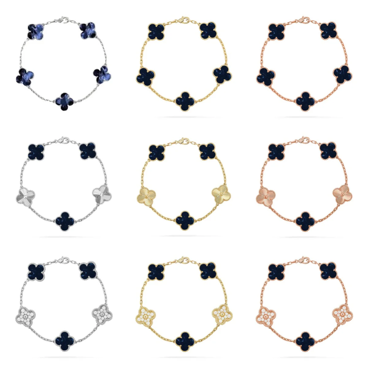 [⭐Aura]CLOVER 5 MOTIF PIETERSITE BRACELET COLLECTION