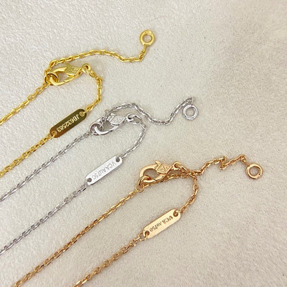 [⭐Aura]NEW 15MM PURPLE SAND-GOLD FOUR-LEAF CLOVER NECKLACE