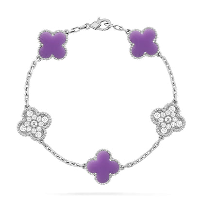 [⭐Aura]CLOVER 5 MOTIF LIGHT PURPLE BRACELET COLLECTION