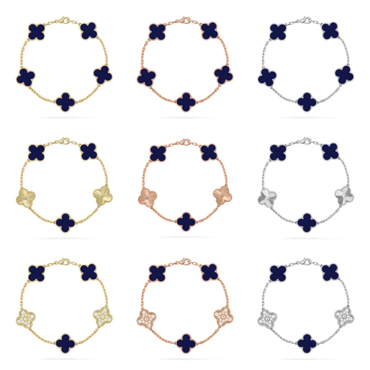 [⭐Aura]CLOVER 5 MOTIF LAPIS LAZULI BRACELET COLLECTION