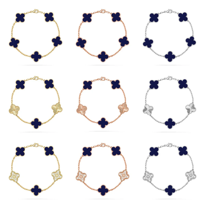[⭐Aura]CLOVER 5 MOTIF LAPIS LAZULI BRACELET COLLECTION