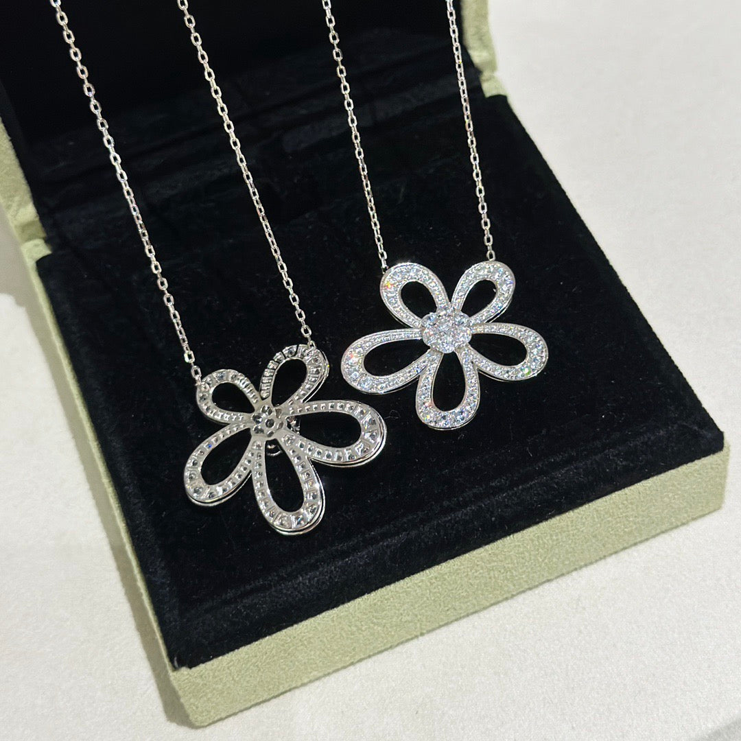 [⭐Aura]FLOWERLACE NECKLACE FULL DIAMONDS