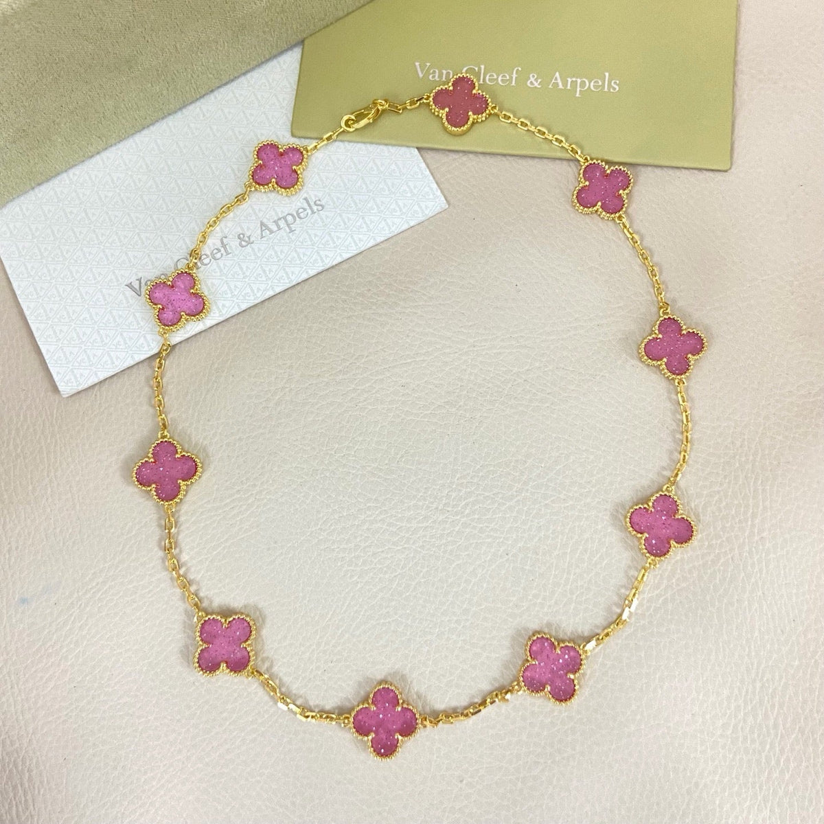 [⭐Aura]CLOVER 10 MOTIFS  NEW BUBBLE PINK ENAMEL