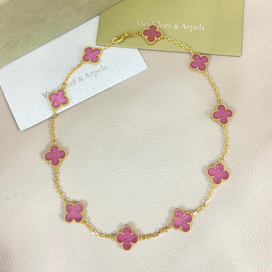 [⭐Aura]CLOVER 10 MOTIFS  NEW BUBBLE PINK ENAMEL
