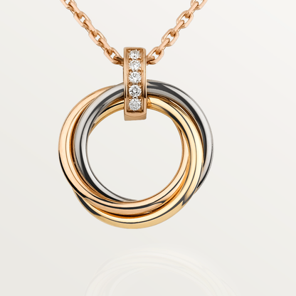 [⭐Aura]TRINITY NECKLACE GOLD  DIAMONDS