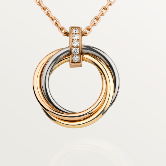 [⭐Aura]TRINITY NECKLACE GOLD  DIAMONDS