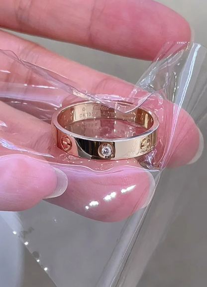 [⭐Aura]LOVE RING 4MM 1 DIAMOND