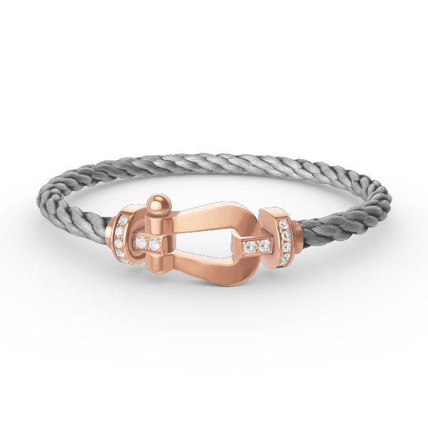 [⭐Aura]FORCE LARGE HORSESHOE HALF DIAMOND BRACELET ROSE GOLD