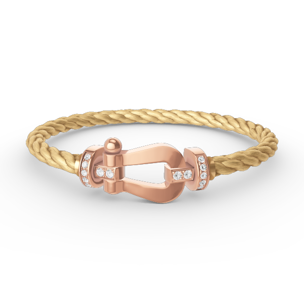 [⭐Aura]FORCE LARGE HORSESHOE HALF DIAMOND BRACELET ROSE GOLD