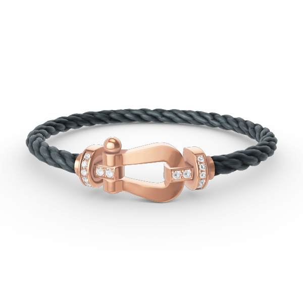 [⭐Aura]FORCE LARGE HORSESHOE HALF DIAMOND BRACELET ROSE GOLD