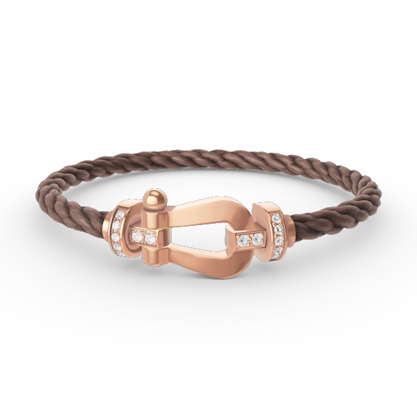 [⭐Aura]FORCE LARGE HORSESHOE HALF DIAMOND BRACELET ROSE GOLD