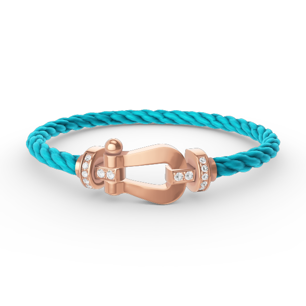 [⭐Aura]FORCE LARGE HORSESHOE HALF DIAMOND BRACELET ROSE GOLD