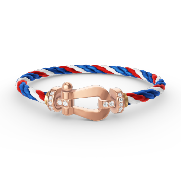 [⭐Aura]FORCE LARGE HORSESHOE HALF DIAMOND BRACELET ROSE GOLD