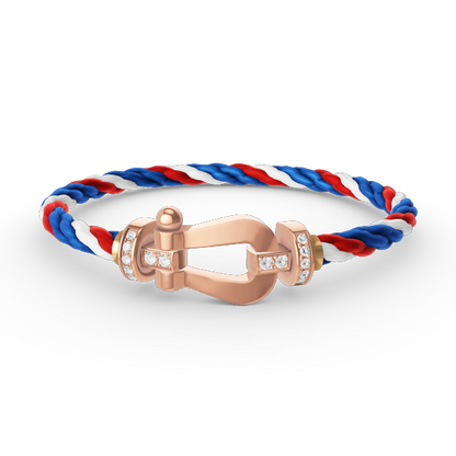 [⭐Aura]FORCE LARGE HORSESHOE HALF DIAMOND BRACELET ROSE GOLD